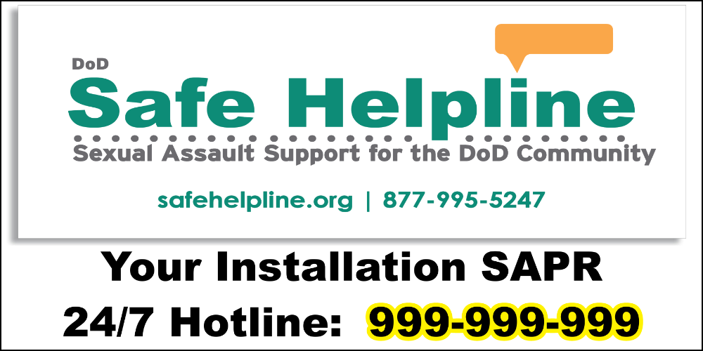 Dod Safe Help Line - Military Sexual Prevention and Response banner